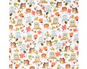 White Owl Flannel Fabric Owls